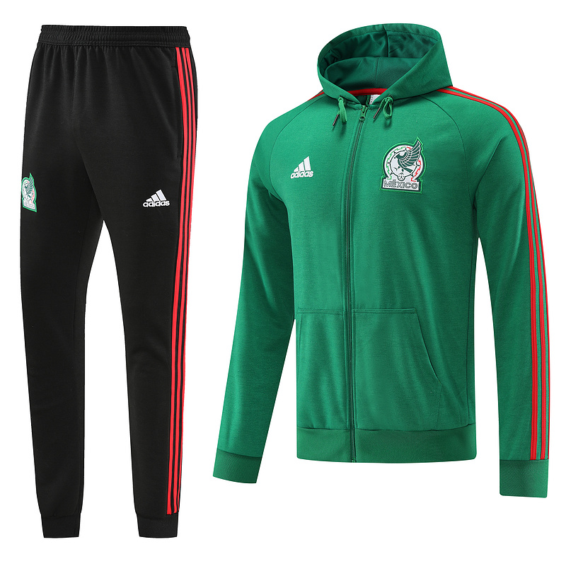 AAA Quality Mexico 22/23 Hoodie Tracksuit - Green/Red